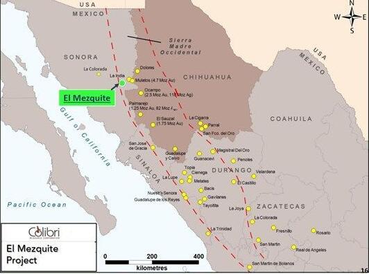 El Mezquite黄金和白银项目的Colibri Resource Corp期权合作伙伴提交了钻井许可证的环境报告
