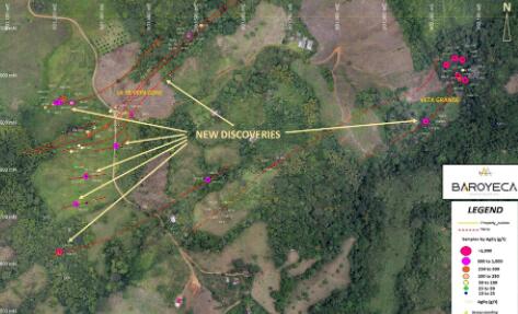 Baroyeca在其Atocha矿区发现了新的高级银金矿脉并增加了La Ye矿脉系统的目标尺寸